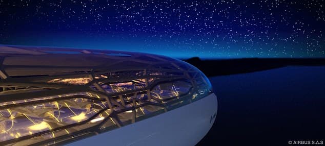 Night flying: Artist's impression of how the aircraft of 2050 will look on the outside