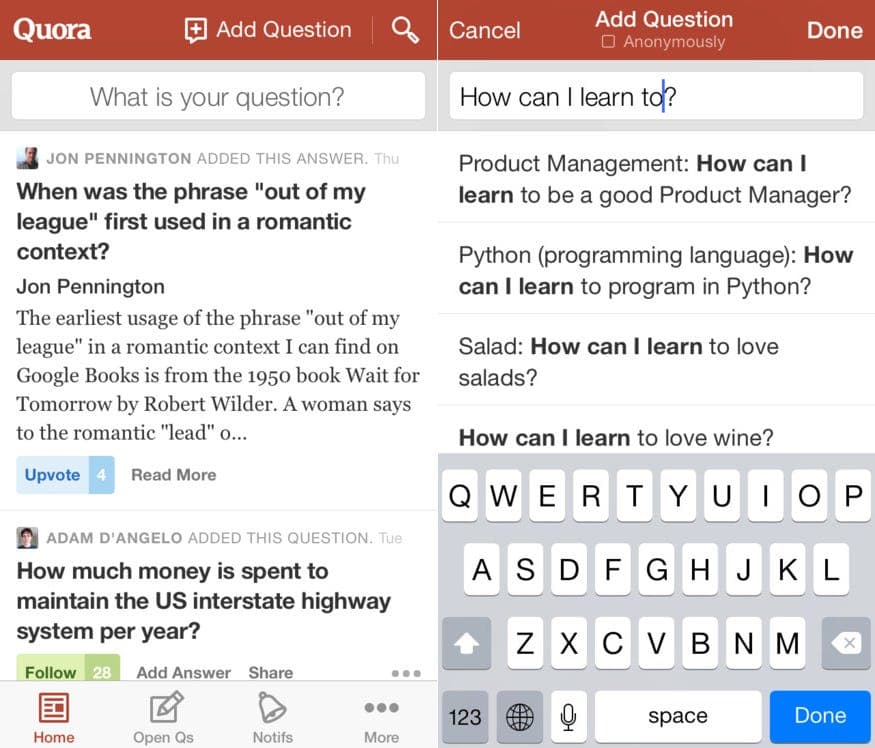 Quora gets you answers to anything.