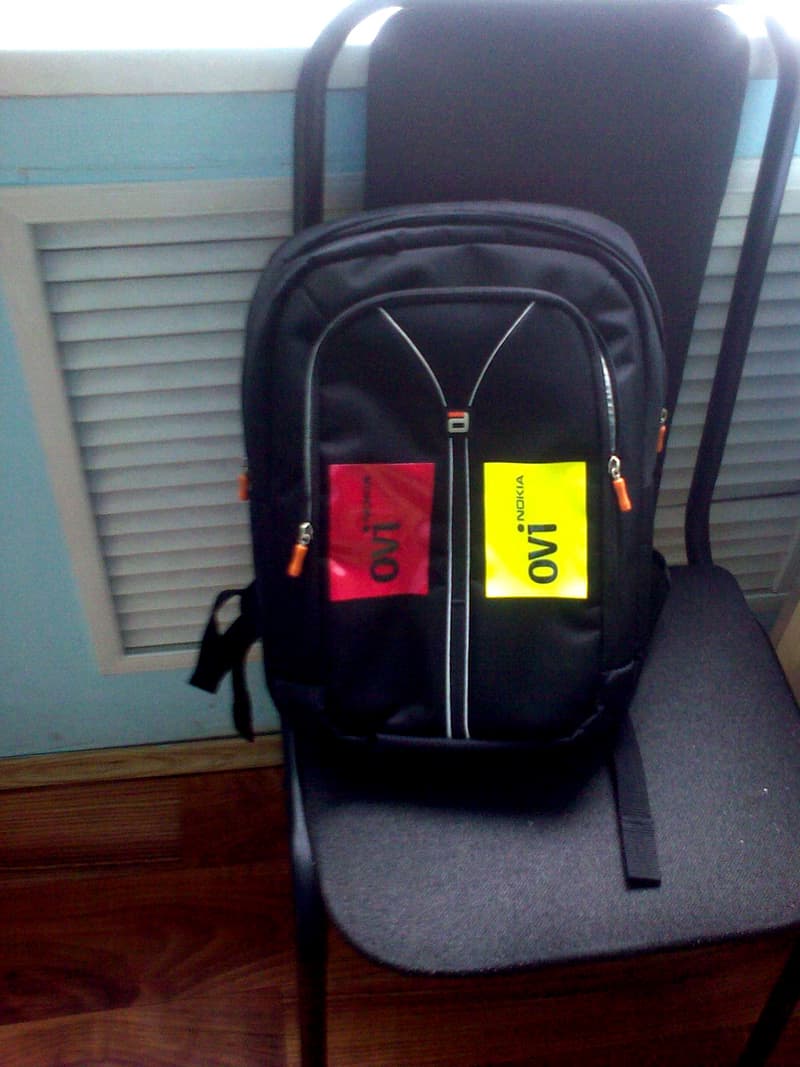 Notebook-bag with Ovi-stickers Notebook-bag with Ovi-stickers