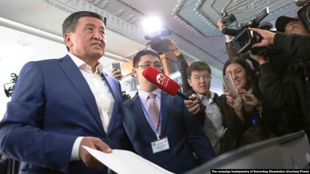 Кандидат в президенты Кыргызстана Сооронбай Жээнбеков.