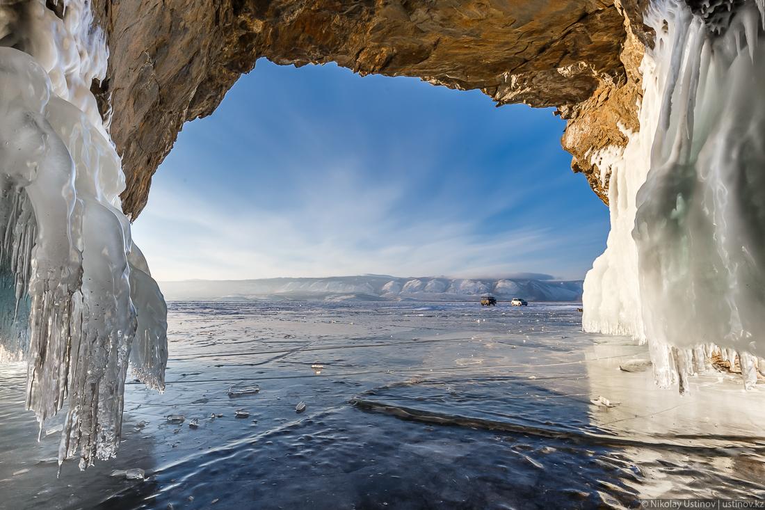 Байкал лед пещера автомобили