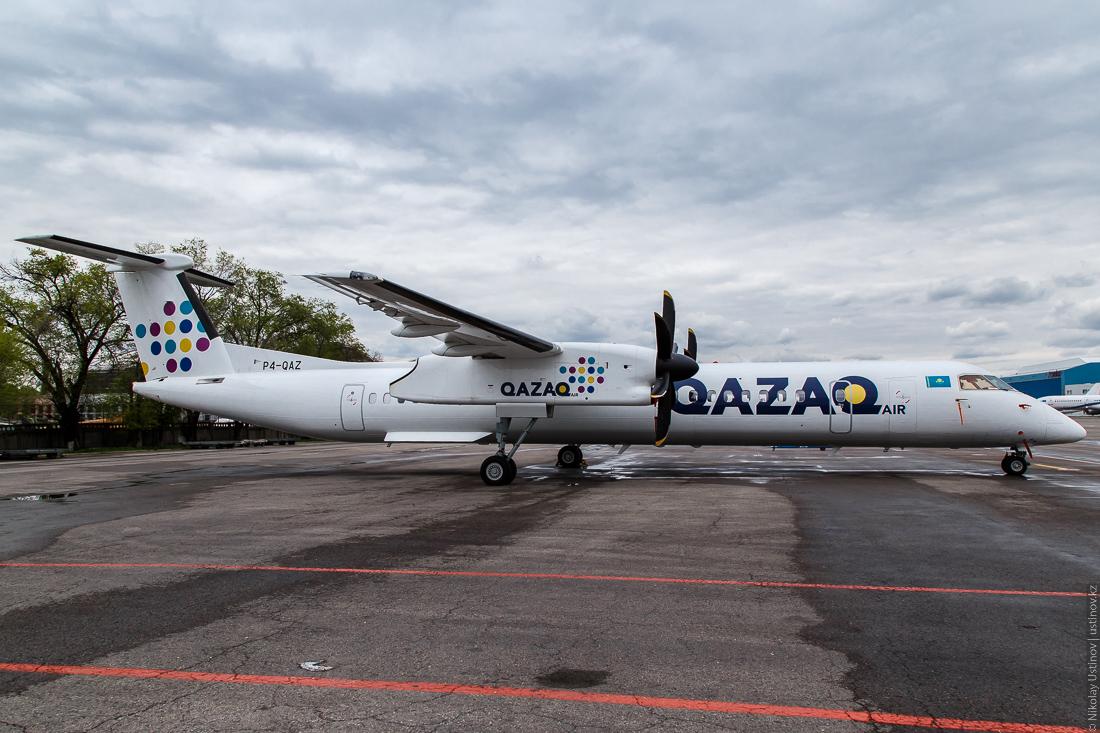 Первый рейс Qazaq Air на самолете Bombardier в Кызылорду