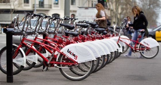 Велостанции bicing в Барселоне, Испания