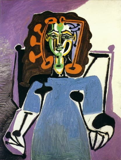 Франсуаза в голубом платье. 1949 г. (Франсуаза Жило)
