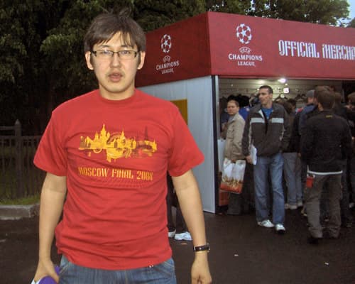 Улан Каражигитов на финале лиги чемпионов по футболу