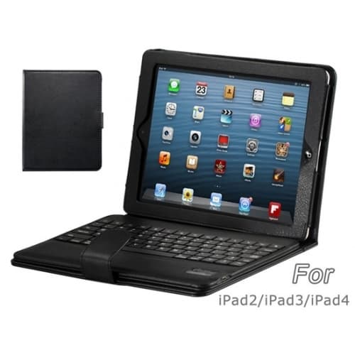 2-в-1 Bluetooth клавиатура и кожаный чехол с подставкой для Ipad 2/4