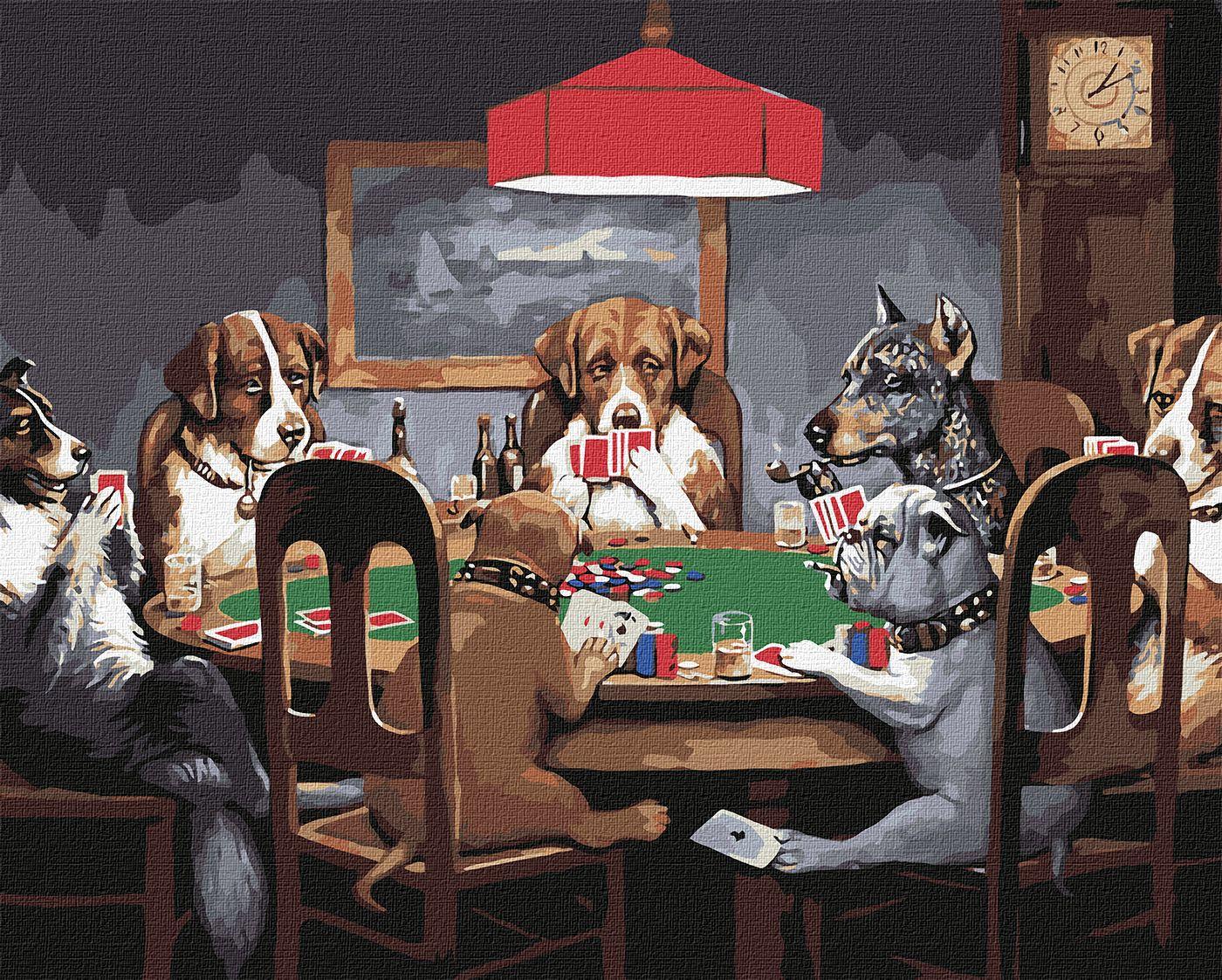 Картина по номерам Собаки играют в покер ©Кассиус Кулидж (КНО4327) 40*50  см. Идейка » V-Shop